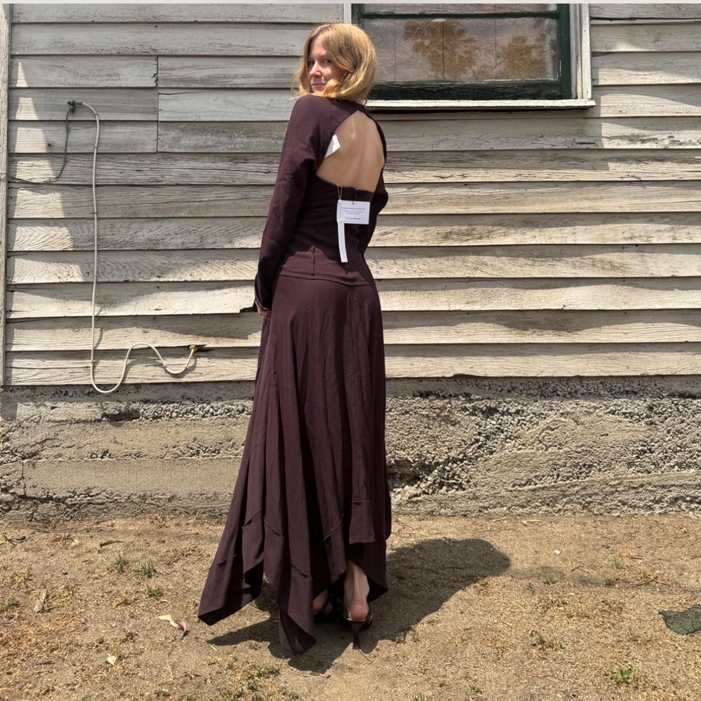 Elegant Sexy JONATHAN SIMKHAI Open-Back long sleeve midi Dress - Picture 2 of 7